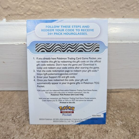 Pokemon TCG Pocket 24 In-Game Hourglasses Equals 2 In Game Booster Packs - Picture 2 of 2